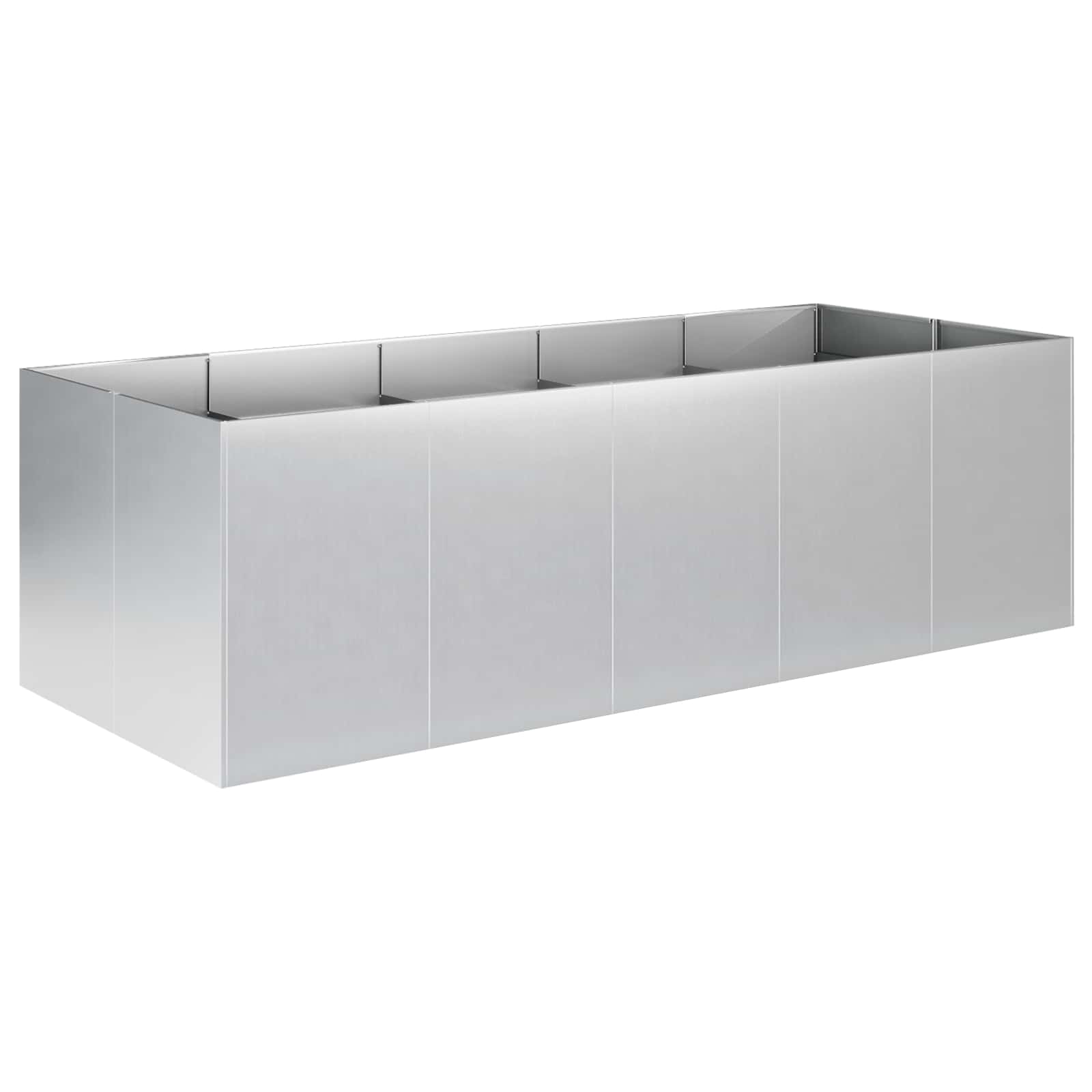 Vaso da giardino Argento 200 x 80 x 60 cm Acciaio zincato | homemem39