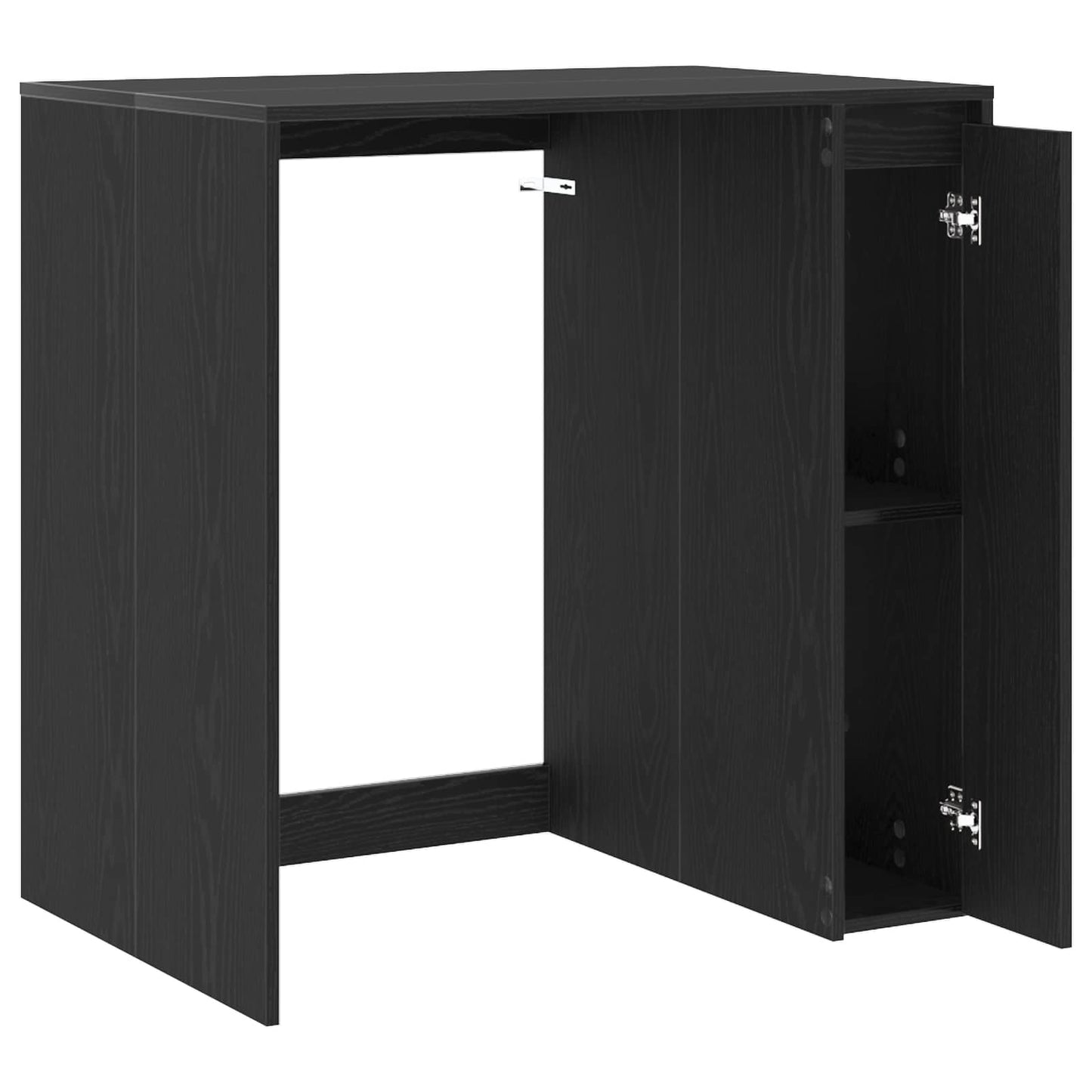 Mobiletto per lavatrice con porta Rovere Nero 87 x 60 x 89 cm | homemem39