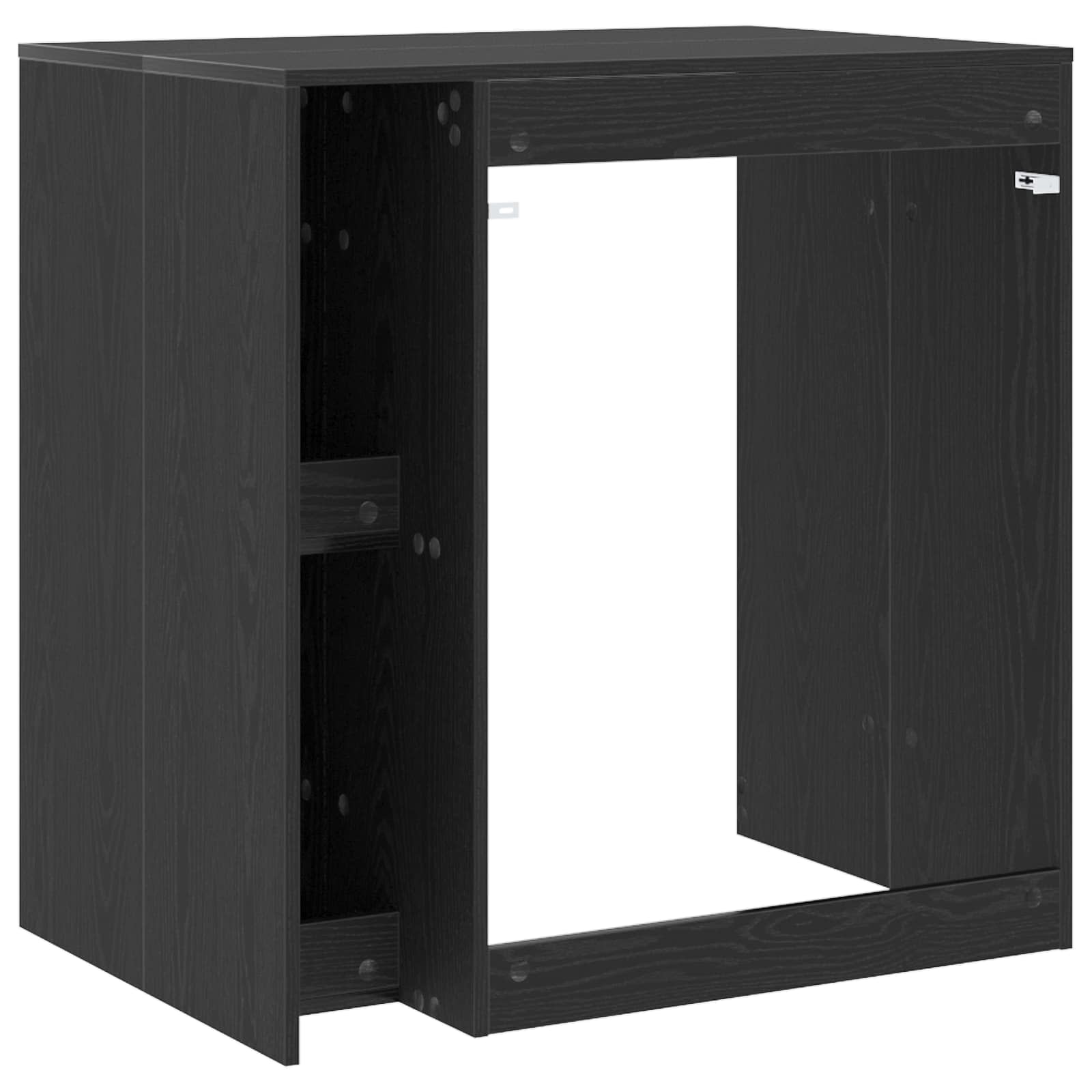 Mobiletto per lavatrice con porta Rovere Nero 87 x 60 x 89 cm | homemem39