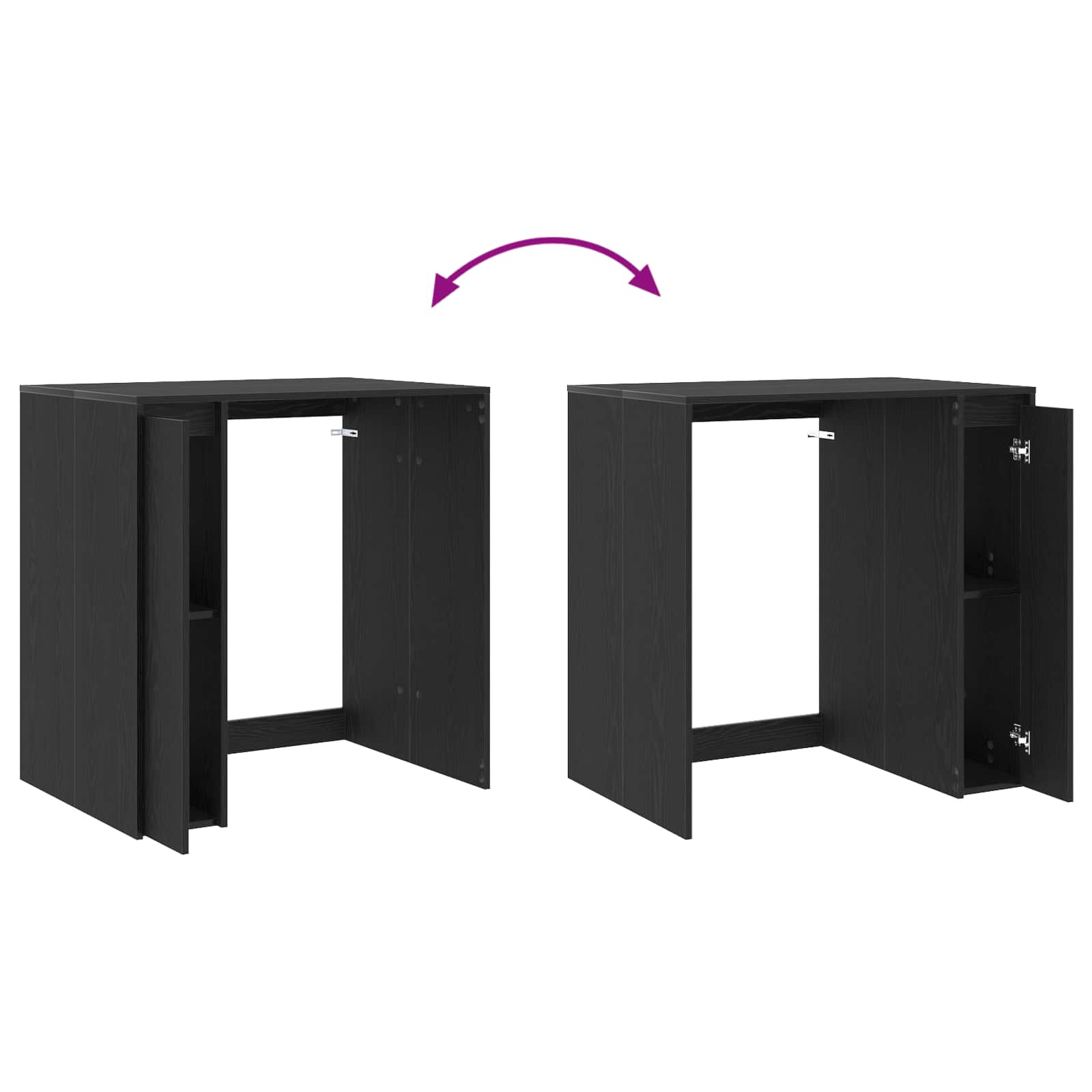 Mobiletto per lavatrice con porta Rovere Nero 87 x 60 x 89 cm | homemem39