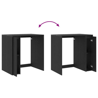 Mobiletto per lavatrice con porta Rovere Nero 87 x 60 x 89 cm | homemem39