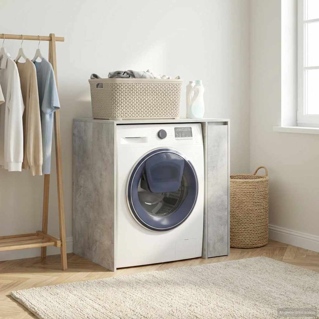 Mobiletto per lavatrice con porta Calcestruzzo 87 x 60 x 89 cm | homemem39