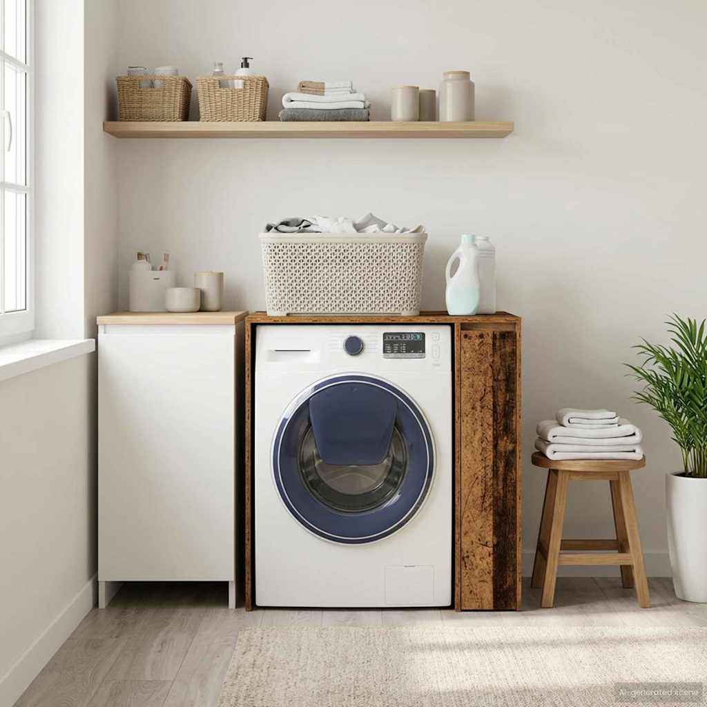 Mobiletto per lavatrice con porta Legno vecchio 87 x 60 x 89 cm | homemem39