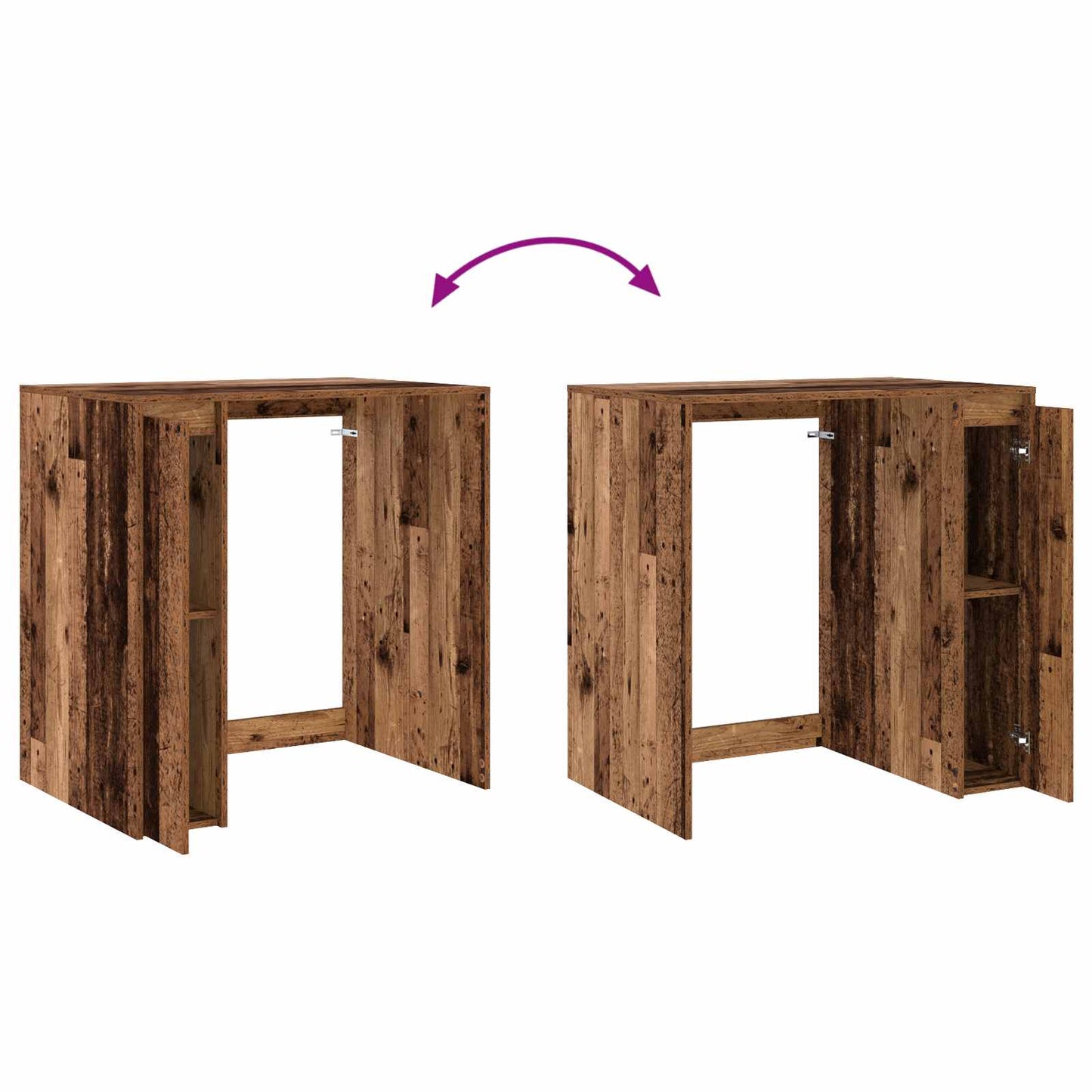 Mobiletto per lavatrice con porta Legno vecchio 87 x 60 x 89 cm | homemem39