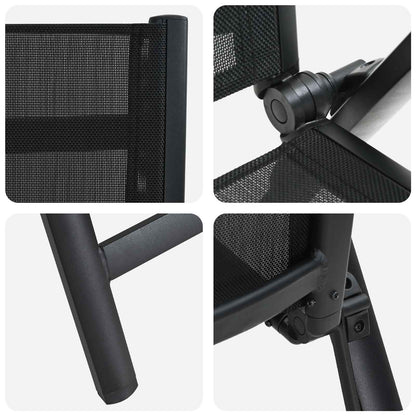 Sedie da giardino reclinabili 2 pcs Nero 58 x 73 x 111,5 cm | homemem39