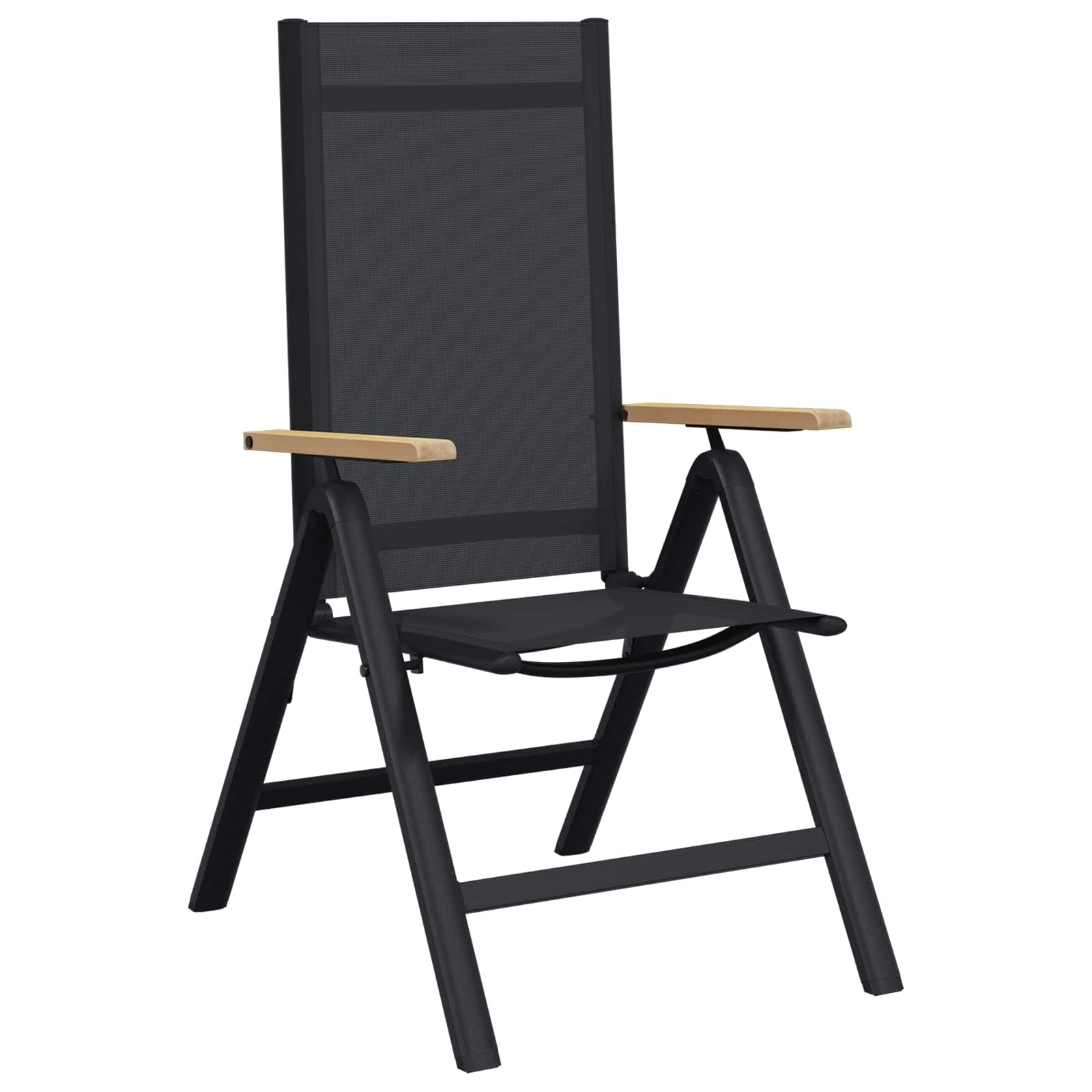 Sedie da giardino reclinabili 2 pcs Nero 58 x 73 x 111,5 cm | homemem39