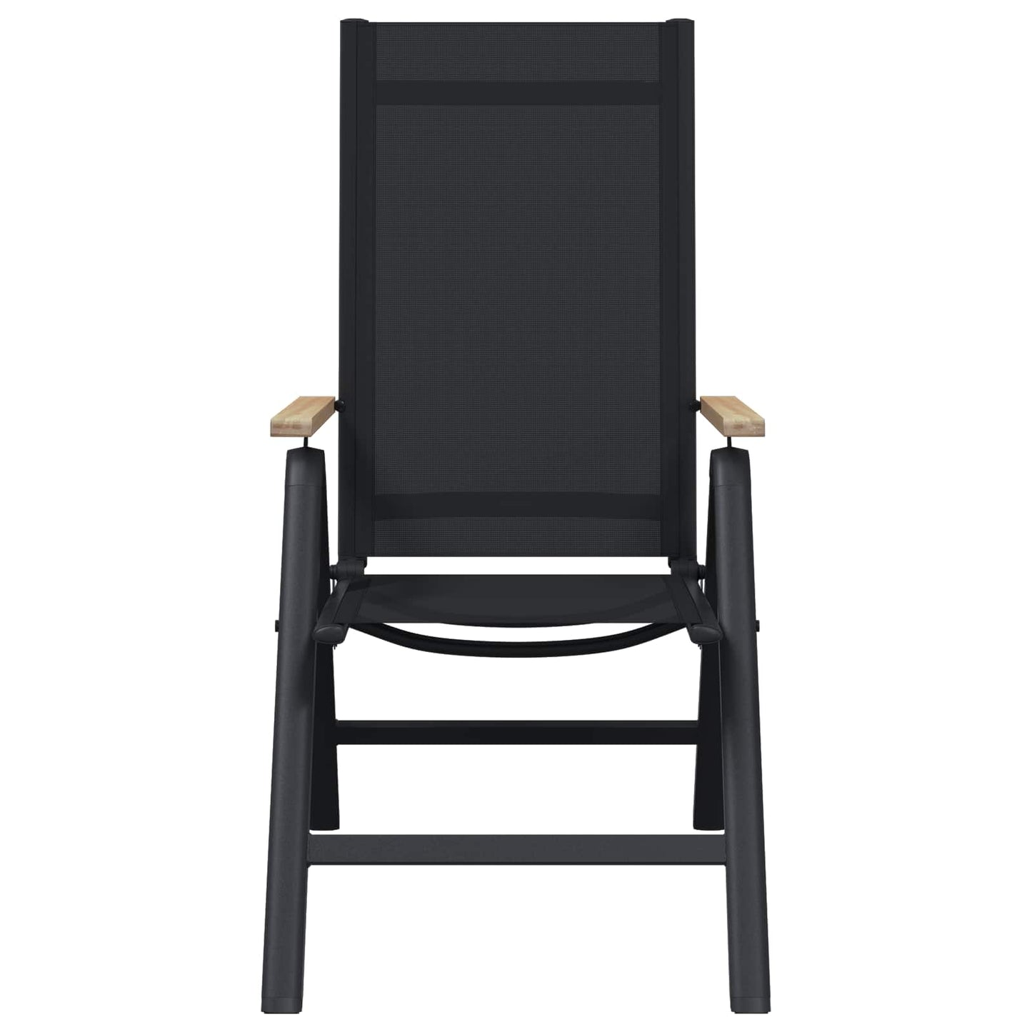 Sedie da giardino reclinabili 2 pcs Nero 58 x 73 x 111,5 cm | homemem39