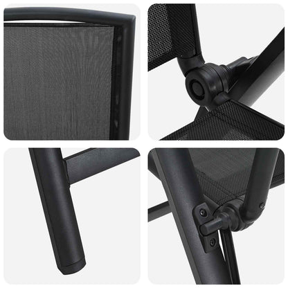 Sedie da giardino reclinabili 2 pcs Nero 58 x 71 x 112 cm | homemem39