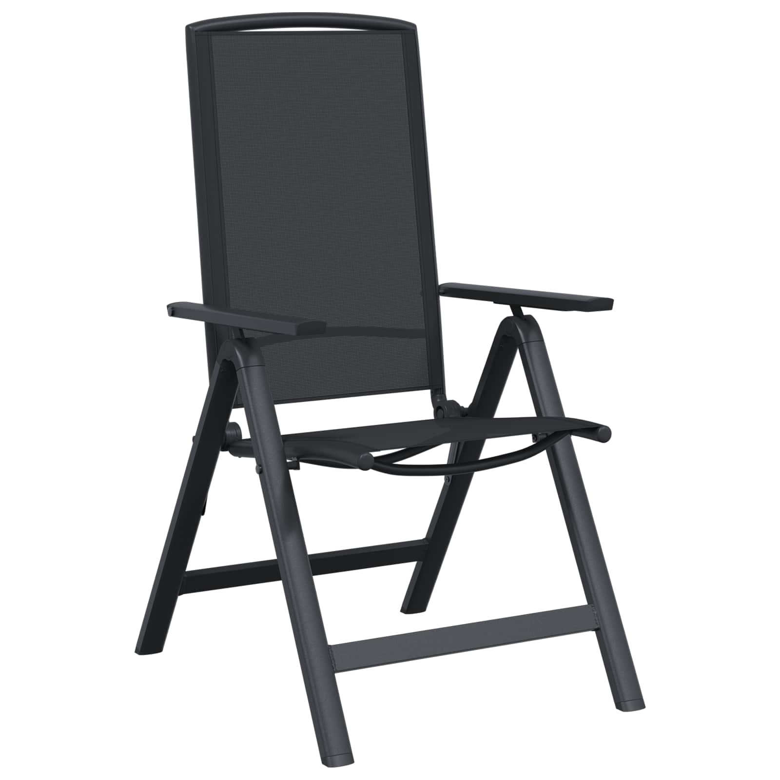 Sedie da giardino reclinabili 2 pcs Nero 58 x 71 x 112 cm | homemem39