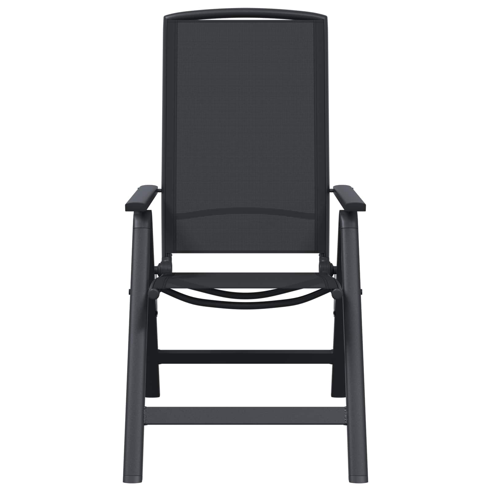 Sedie da giardino reclinabili 2 pcs Nero 58 x 71 x 112 cm | homemem39
