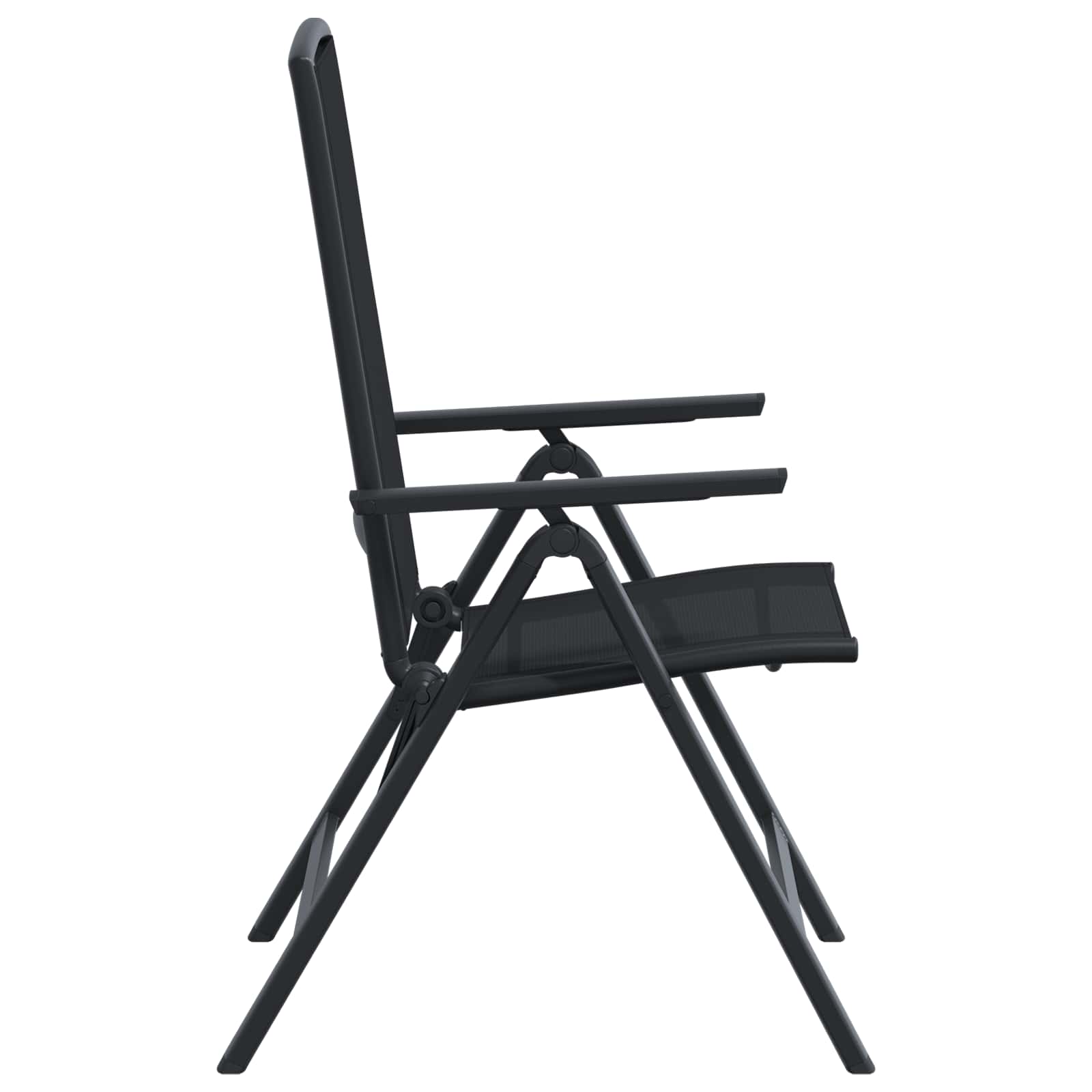 Sedie da giardino reclinabili 2 pcs Nero 58 x 71 x 112 cm | homemem39