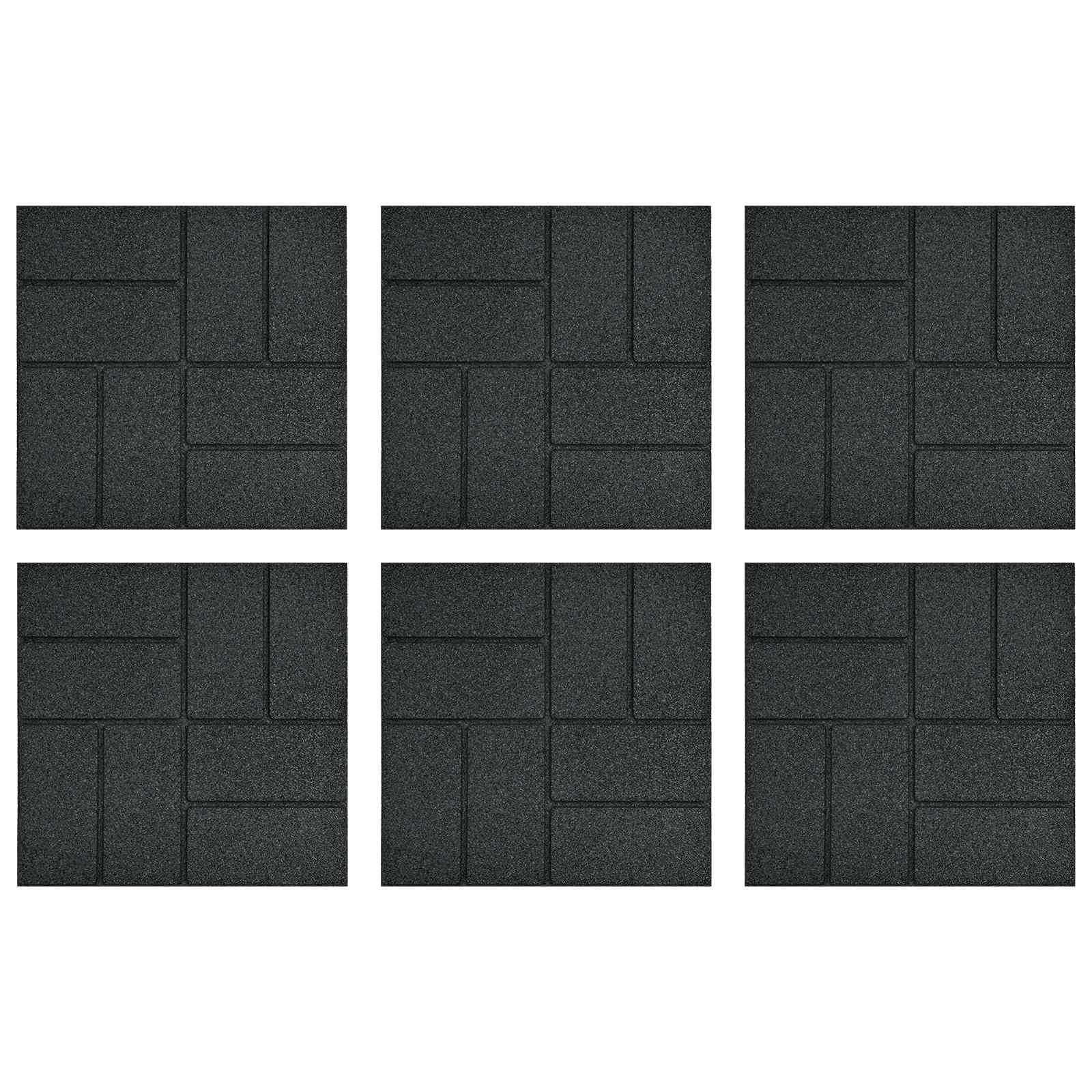 Pietra da Passo 6 pcs Nero 40,5 x 40,5 x 2 cm Gomma | homemem39