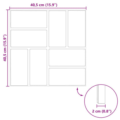 Pietra da Passo 6 pcs Rosso 40,5 x 40,5 x 2 cm Gomma