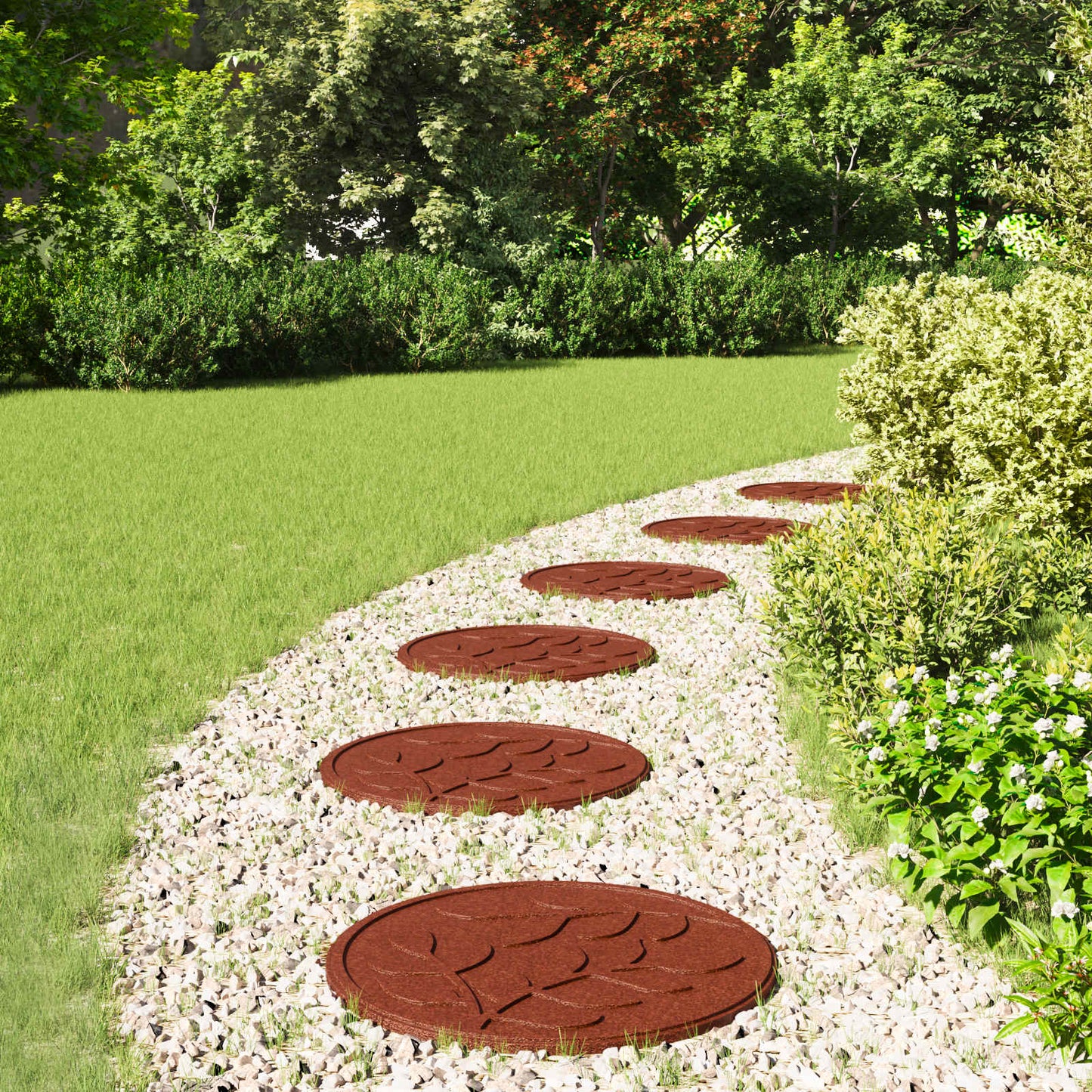 Pietra da Passo 6 pcs Rosso Ø 44 x 2 cm Gomma