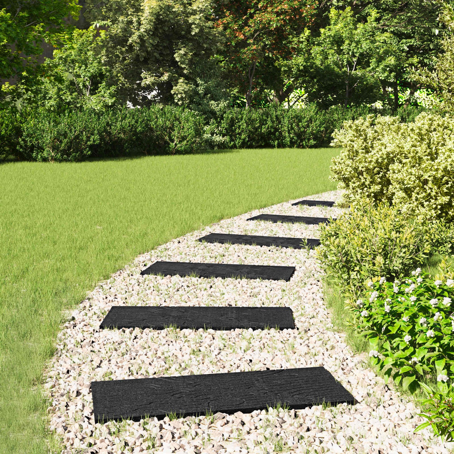 Pietra da Passo 6 pcs Nero 60,5 x 25 x 2 cm Gomma | homemem39