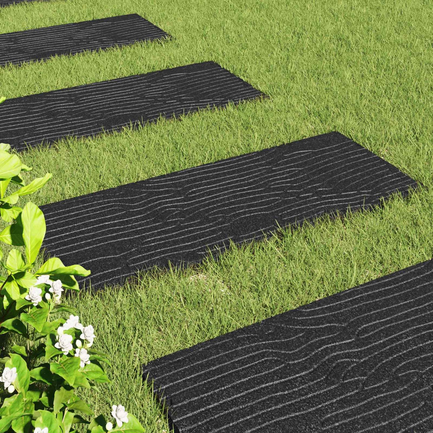 Pietra da Passo 6 pcs Nero 60,5 x 25 x 2 cm Gomma | homemem39