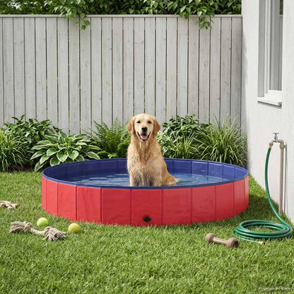 Piscina per Cani Rosso Ø200 x 30 cm PVC Spesso | homemem39