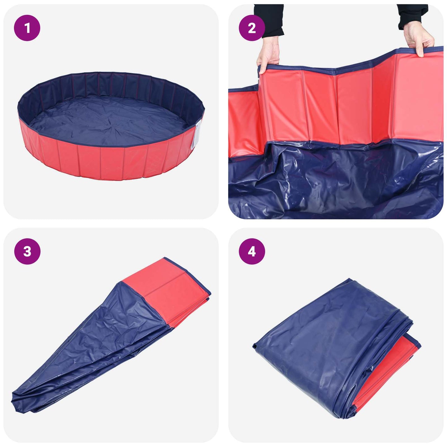 Piscina per Cani Rosso Ø200 x 30 cm PVC Spesso | homemem39