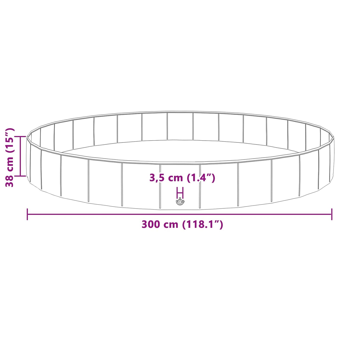 Piscina per Cani Rosso Ø300 x 38 cm PVC Spesso | homemem39