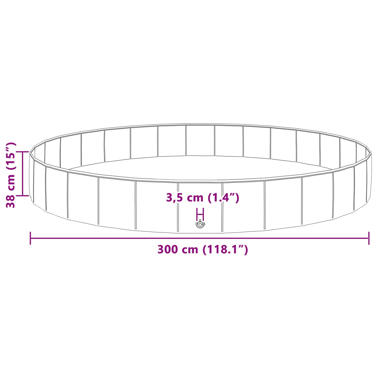 Piscina per Cani Blu Ø300 x 38 cm PVC Spesso | homemem39