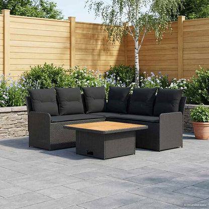 Set di Mobili con cuscino 4 pcs Nero Rattan in PE | homemem39