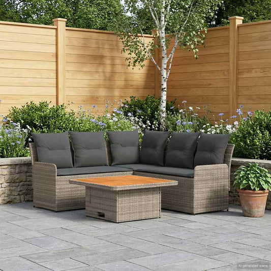 Set di Mobili 4 pcs Grigio e Grigio Scuro Rattan in PE | homemem39