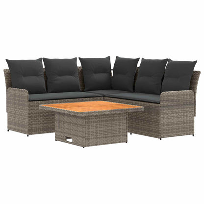 Set di Mobili 4 pcs Grigio e Grigio Scuro Rattan in PE | homemem39