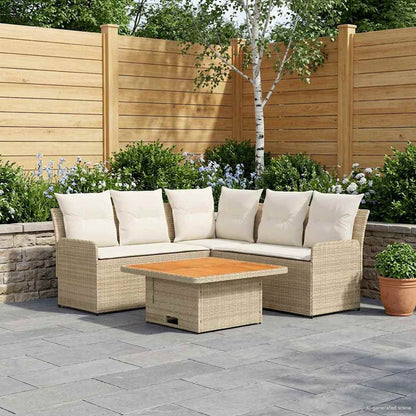 Set di Mobili con cuscino 4 pcs Beige e Crema Rattan in PE | homemem39
