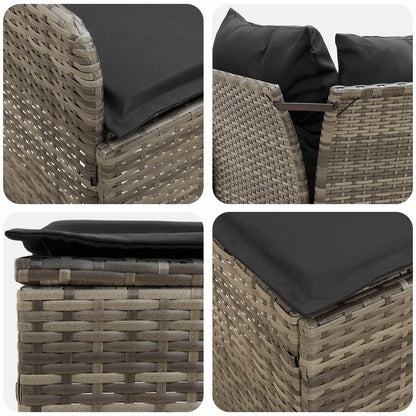 Set di Mobili 6 pcs Grigio e Grigio Scuro Rattan in PE | homemem39