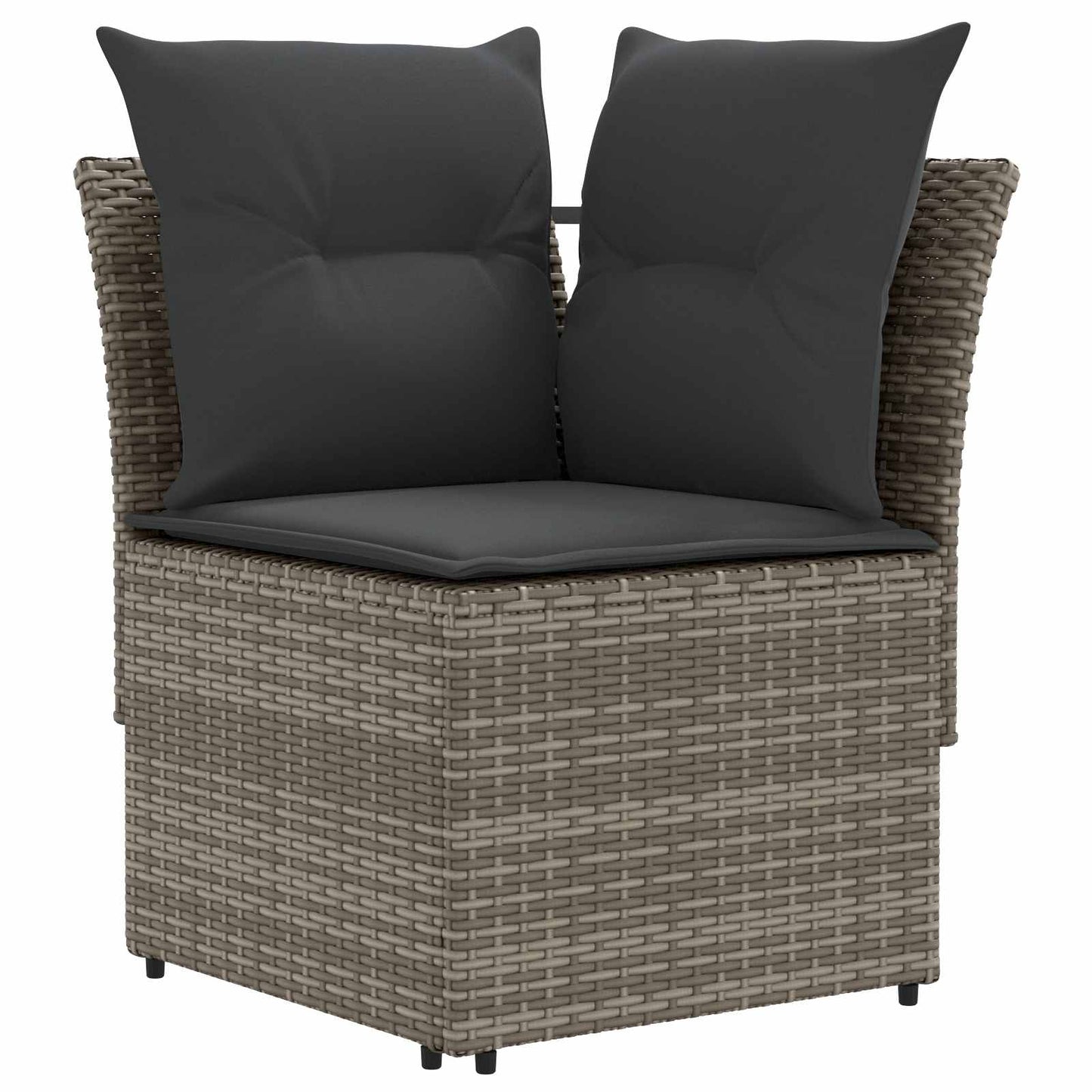Set di Mobili 6 pcs Grigio e Grigio Scuro Rattan in PE