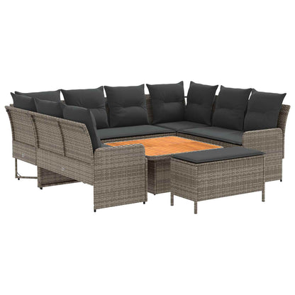 Set di Mobili 7 pcs Grigio e Grigio Scuro Rattan in PE | homemem39