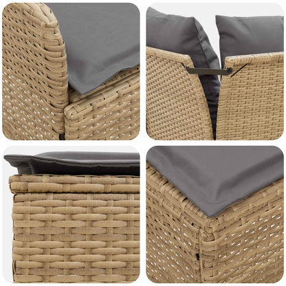 Set di Mobili 7 pcs Beige e Grigio Chiaro Rattan in PE | homemem39
