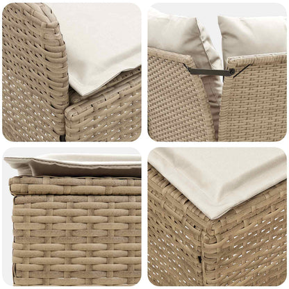 Set di Mobili con cuscino 7 pcs Beige e Crema Rattan in PE | homemem39
