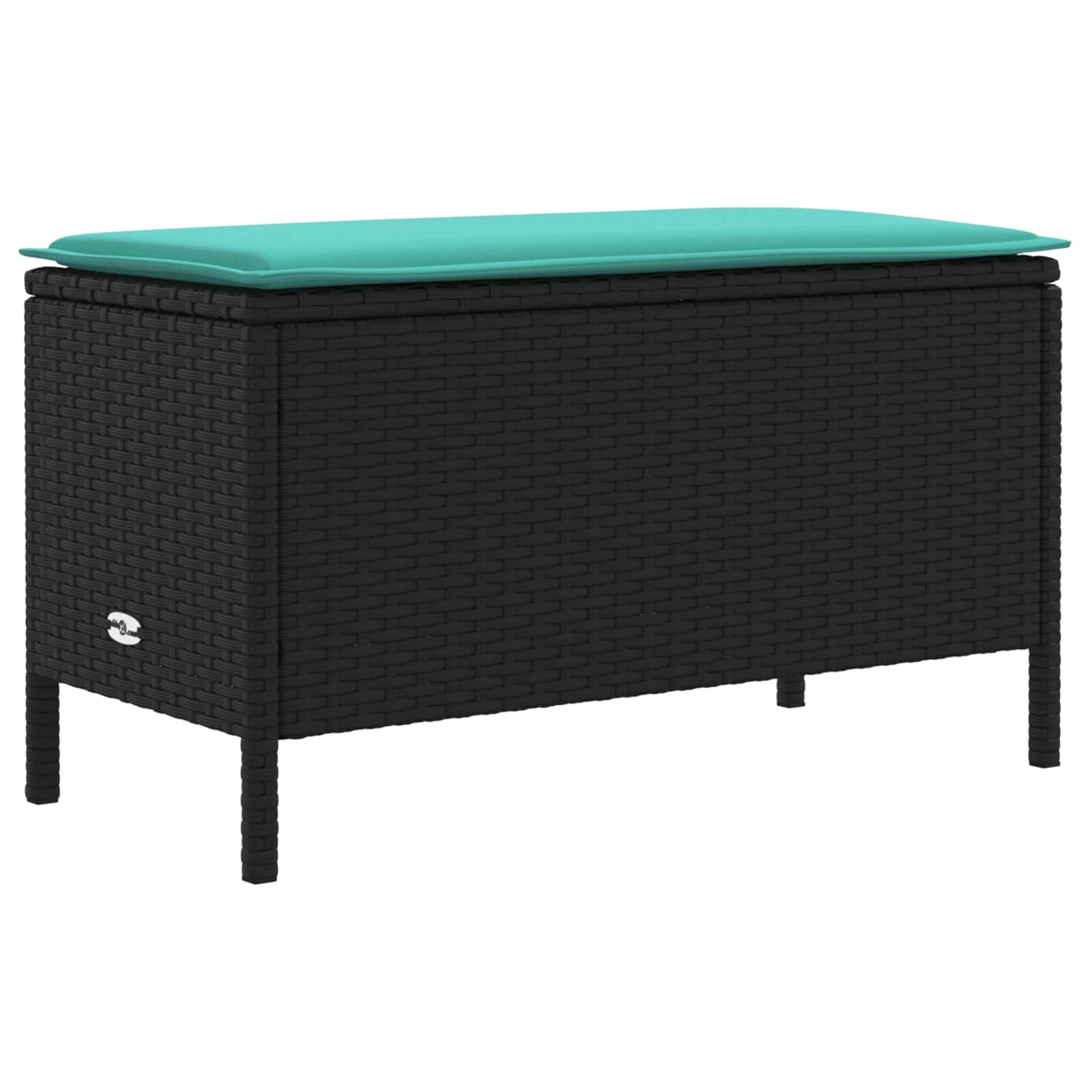 Set di Mobili con cuscino 7 pcs Nero e Turchese Rattan in PE | homemem39