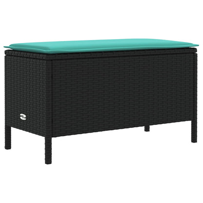 Set di Mobili con cuscino 7 pcs Nero e Turchese Rattan in PE | homemem39