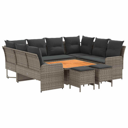 Set di Mobili 8 pcs Grigio e Grigio Scuro Rattan in PE | homemem39