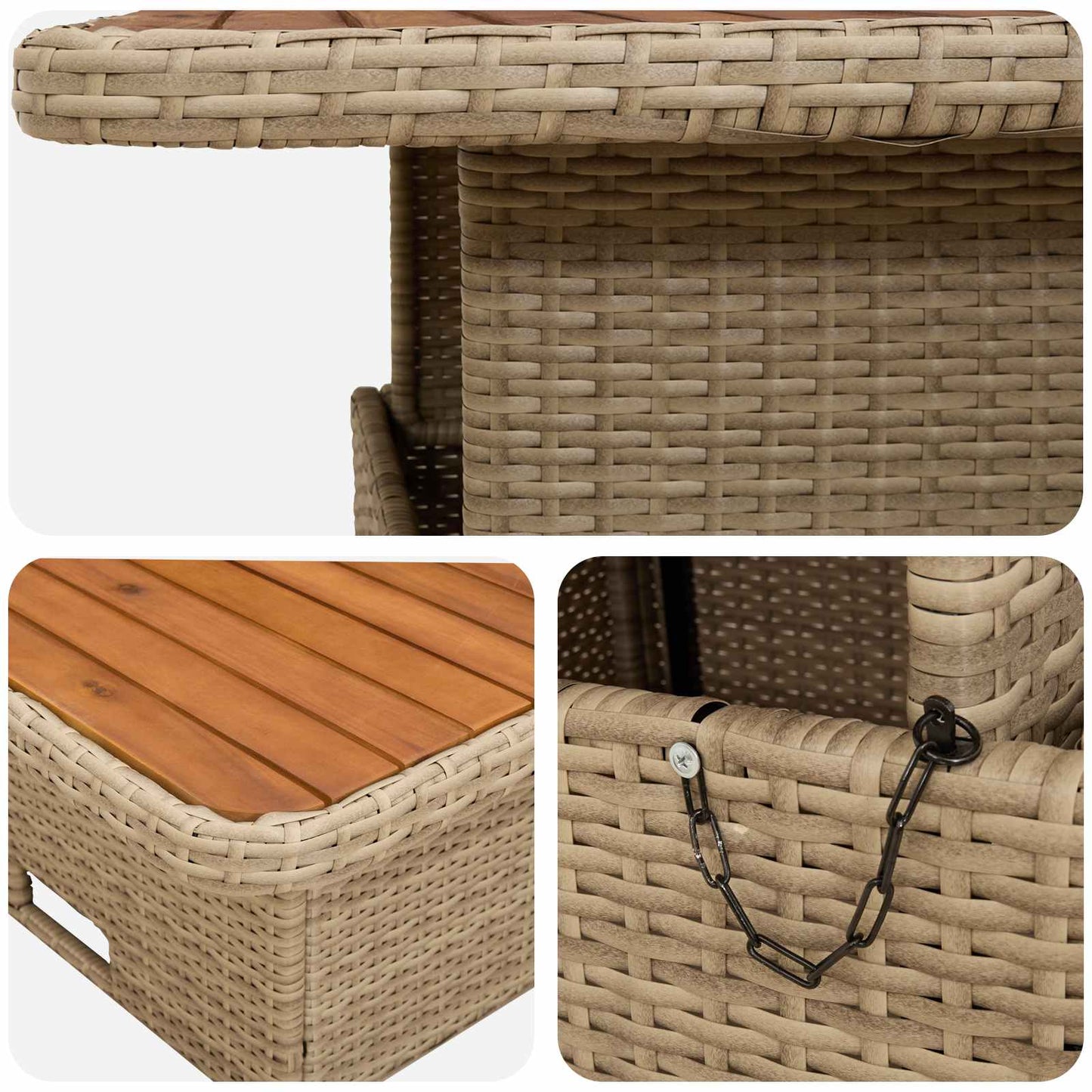 Set di Mobili con cuscino 8 pcs Beige e Crema Rattan in PE | homemem39