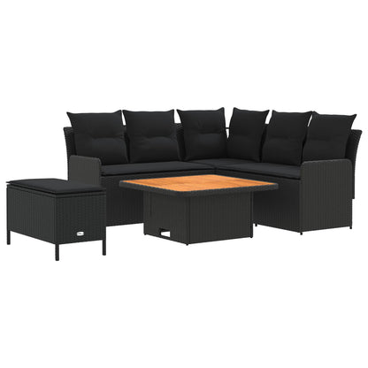 Set di Mobili con cuscino 5 pcs Nero Rattan in PE | homemem39