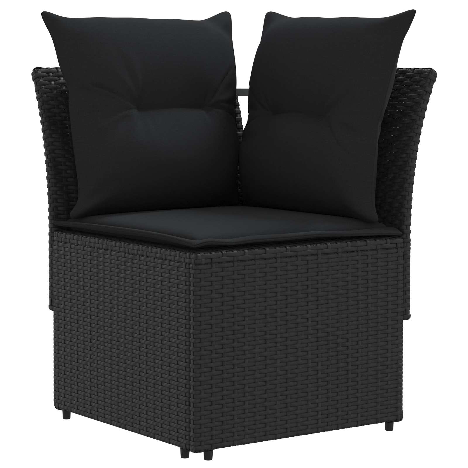 Set di Mobili con cuscino 5 pcs Nero Rattan in PE | homemem39