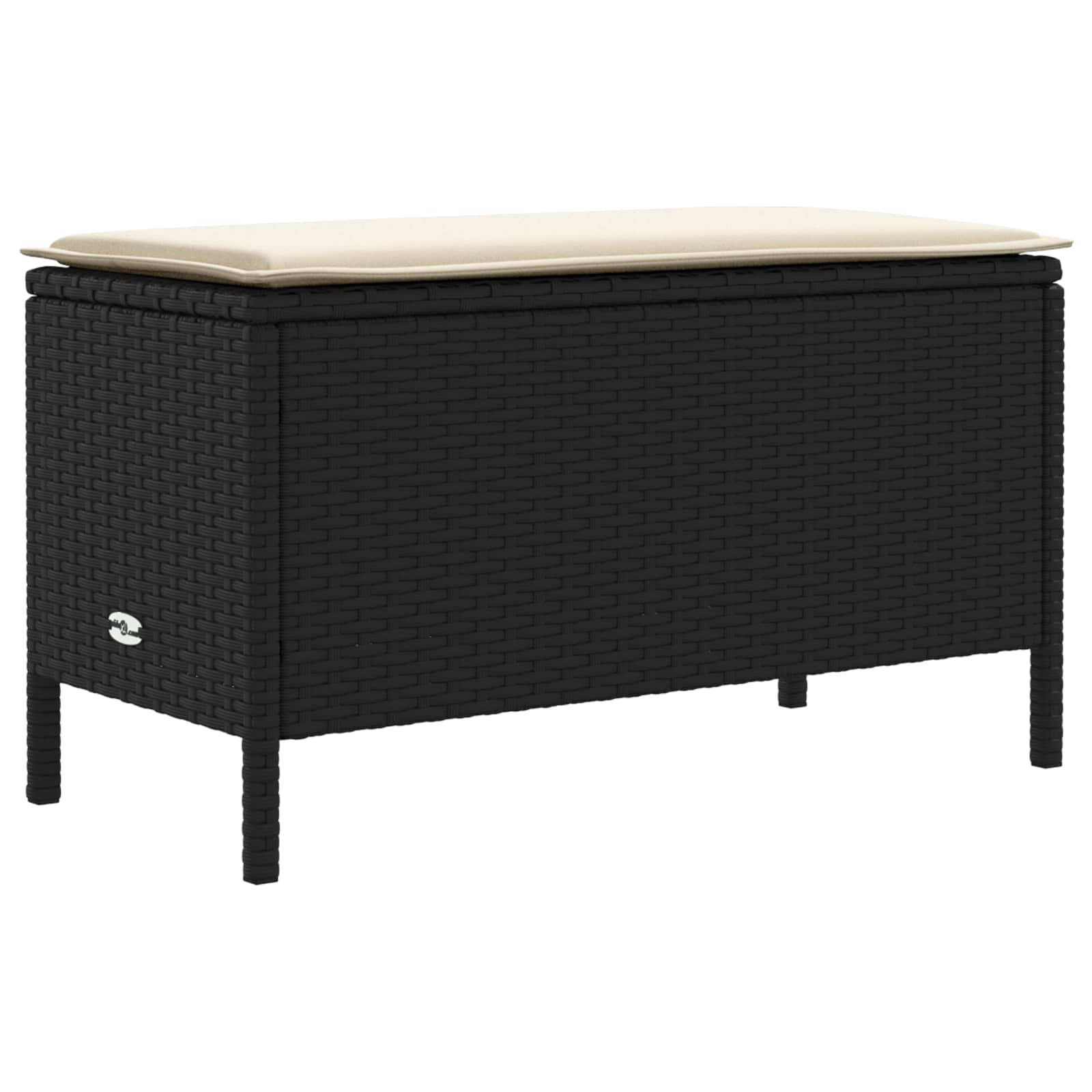 Set di Mobili con cuscino 5 pcs Nero e Crema Rattan in PE | homemem39