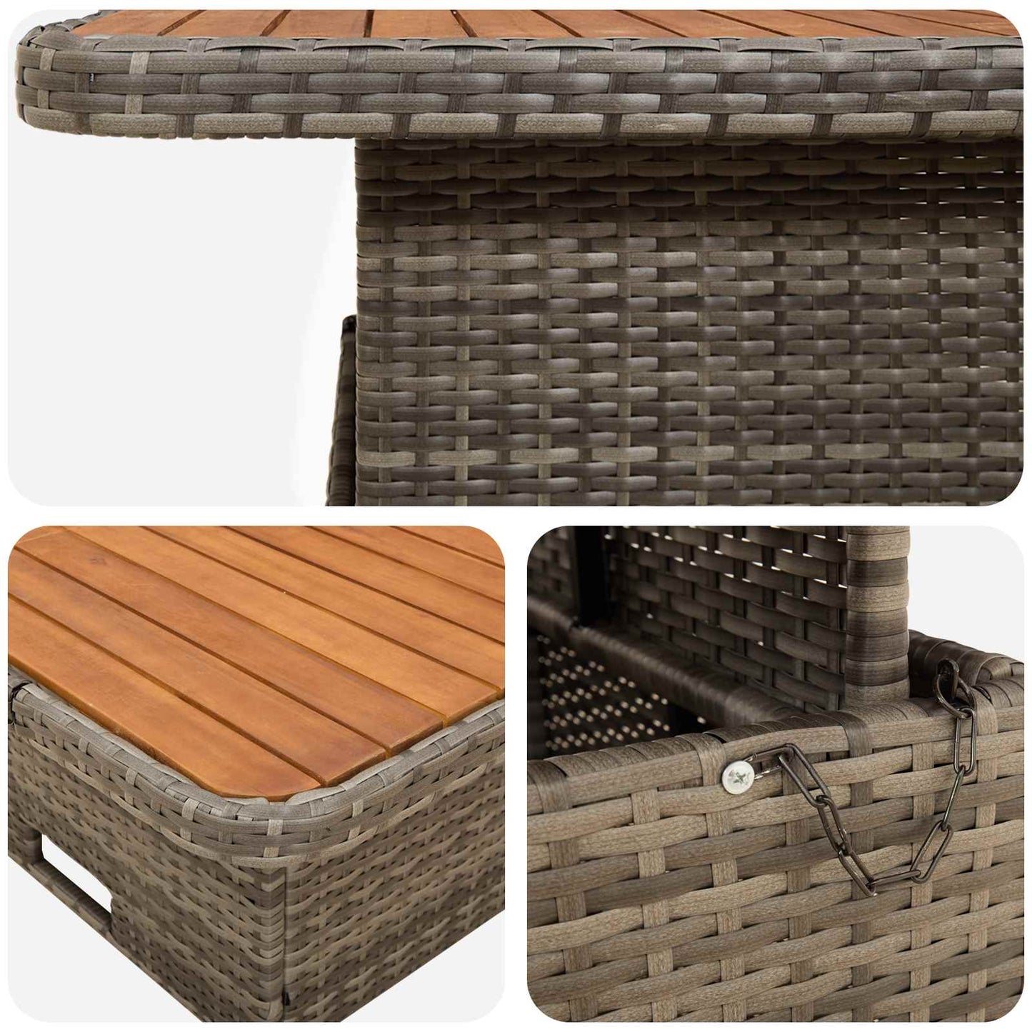 Set di Mobili 5 pcs Grigio e Grigio Scuro Rattan in PE | homemem39