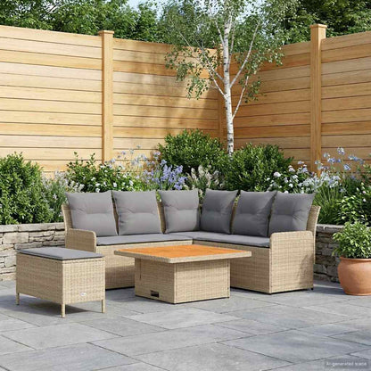 Set di Mobili 5 pcs Beige e Grigio Chiaro Rattan in PE