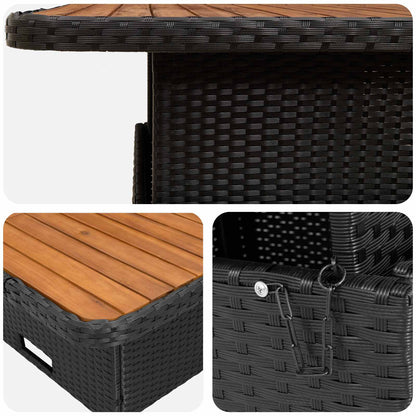 Set di Mobili con cuscino 5 pcs Nero e Turchese Rattan in PE | homemem39