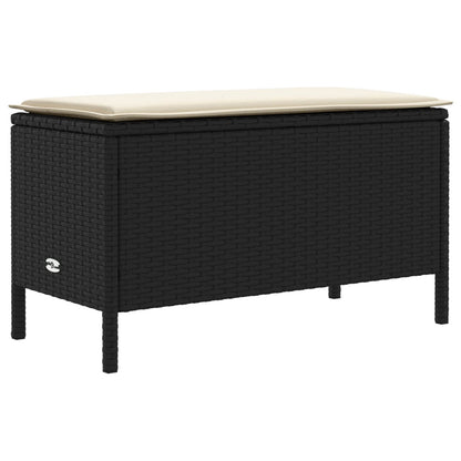Set di Mobili con cuscino 7 pcs Nero e Crema Rattan in PE | homemem39