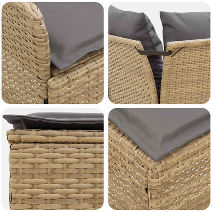 Set di Mobili 7 pcs Beige e Grigio Chiaro Rattan in PE | homemem39