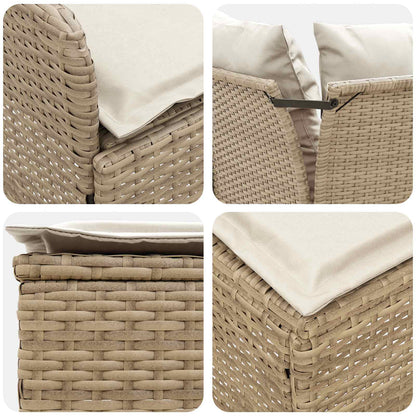 Set di Mobili 7 pz Beige e Crema Rattan in PE