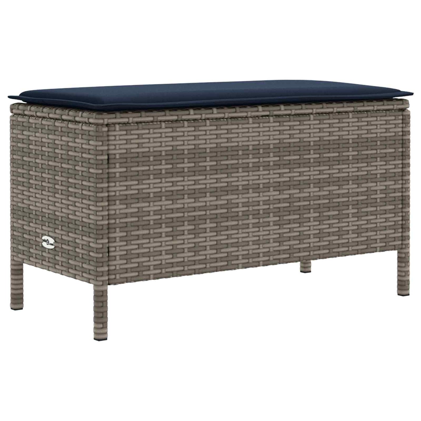 Set di Mobili con cuscino 7 pcs Grigio e Blu Navy Rattan in PE | homemem39