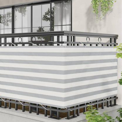 Schermo da balcone Grigio chiaro e bianco 100 x 500 cm
