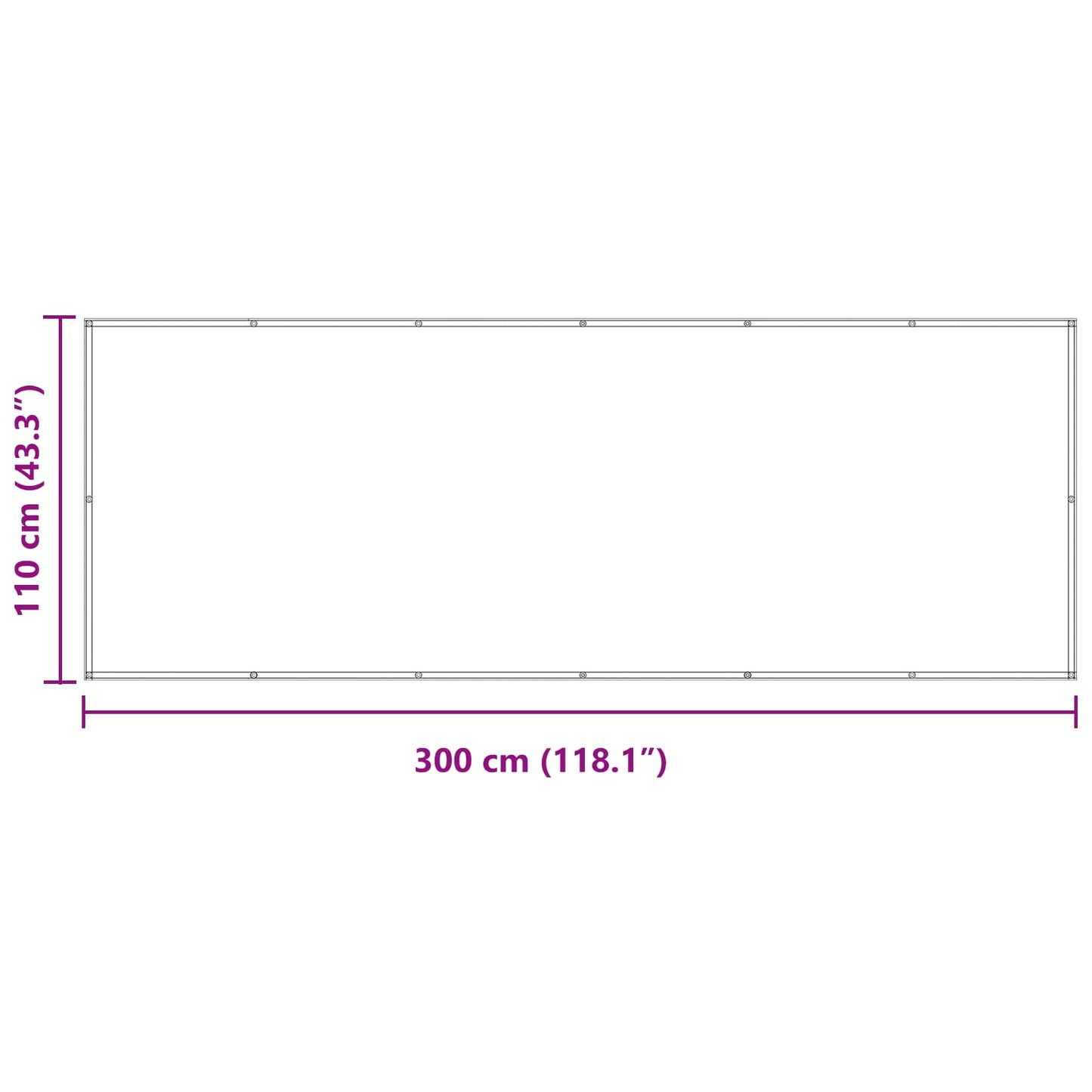 Schermo da balcone Grigio chiaro e bianco 110 x 300 cm | homemem39