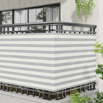 Schermo da balcone Grigio chiaro e bianco 120 x 400 cm | homemem39